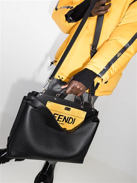 fendi black peekaboo with bag bug interior|fendi men's peekaboo bag.